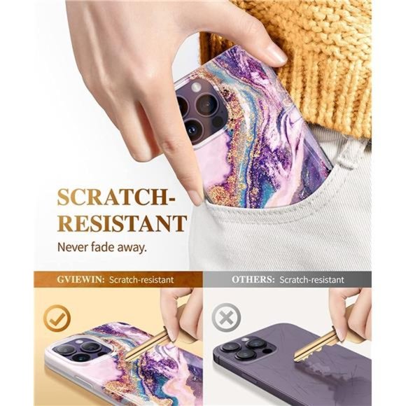 For iPhone 14 Pro Max 6.7in Military Grade Drop Protection Soft TPU Marble Case - Picture 5 of 6